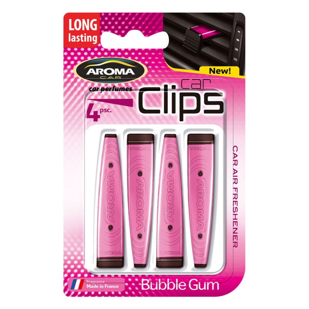 Ароматизатор Aroma Car Clips Bubble Gum, 4x5g рідкий (92382) дивитися фото №1