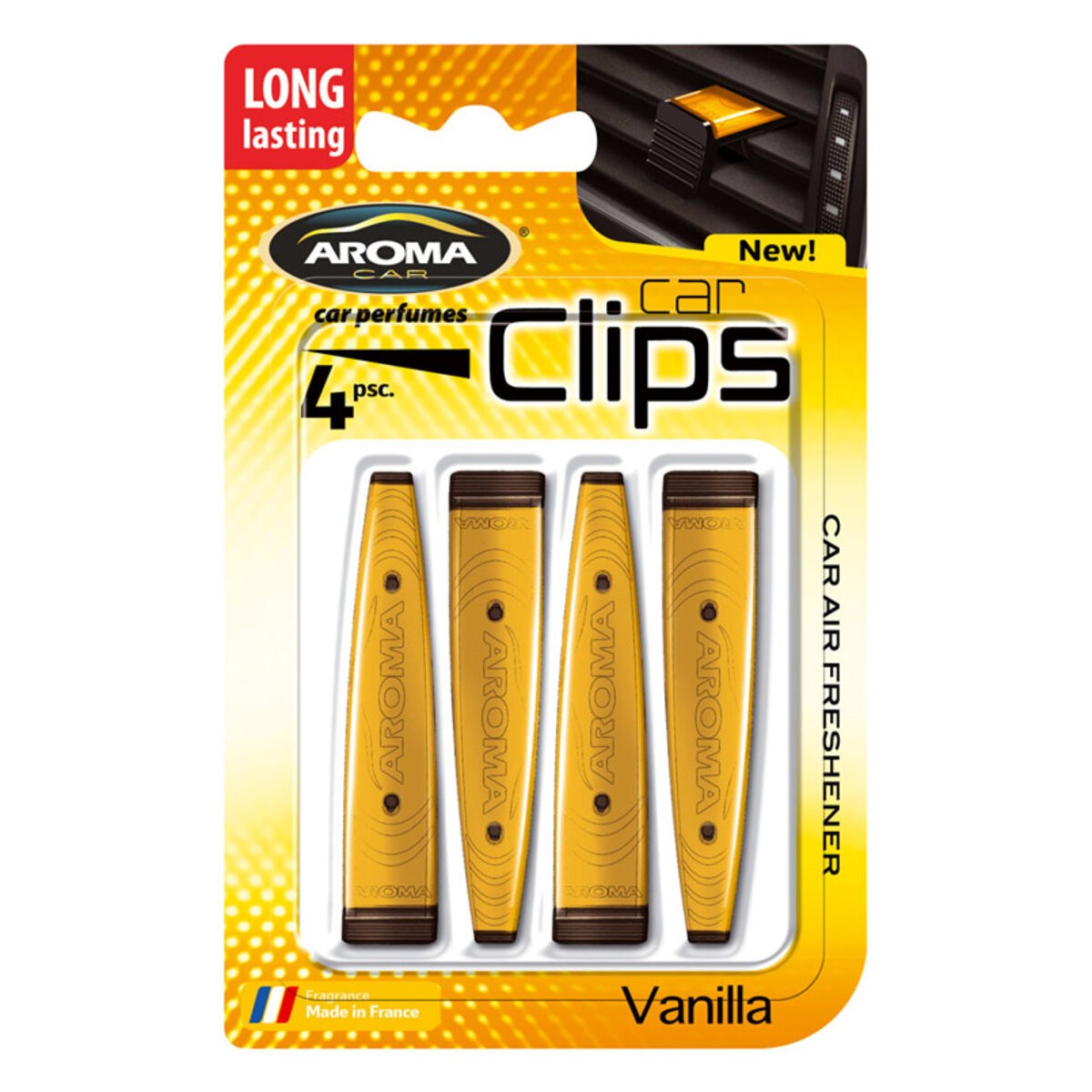 Ароматизатор Aroma Car Clips Vanilla, 4x5g рідкий (92385) дивитися фото №1