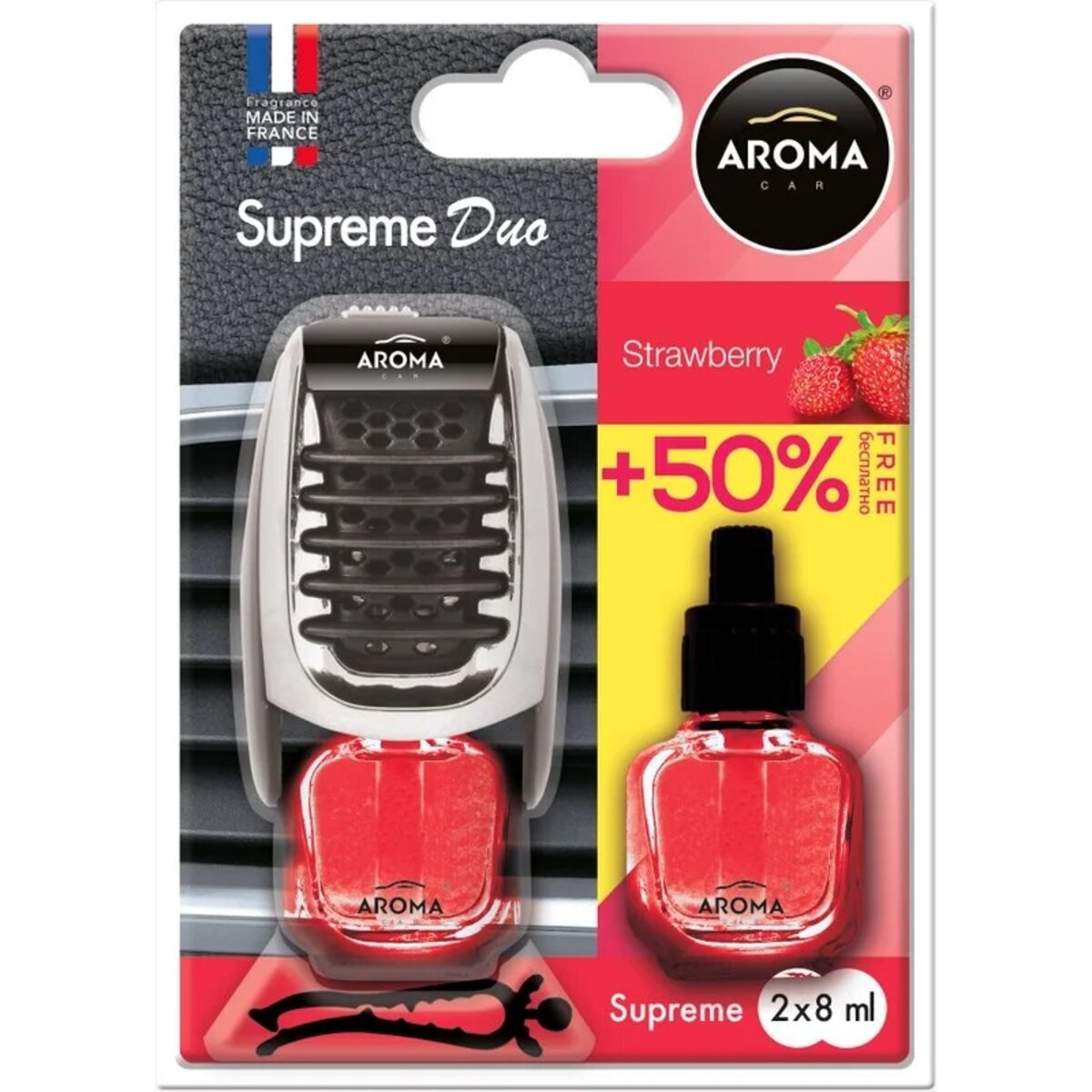 Ароматизатор Aroma Car Supreme Duo Slim Strawberry рідкий 7мл (92254) дивитися фото №1