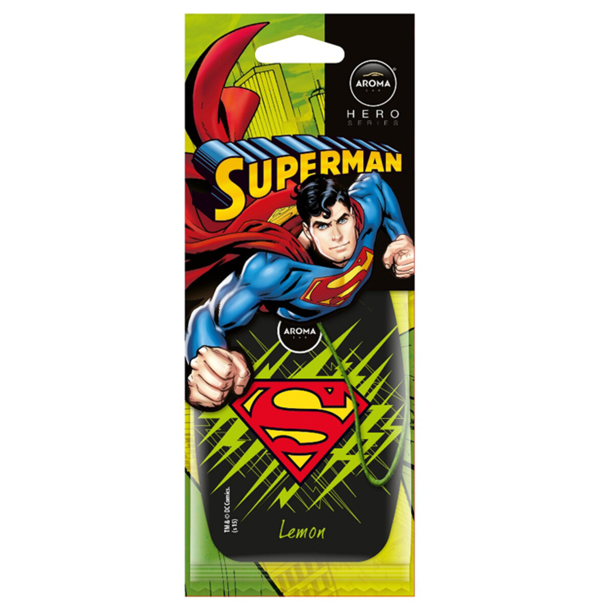 Автомобільний Ароматизатор Aroma Car Superman Lemon-Energy сухий (92771) | Аромат: Цитрусовий дивитися фото №1