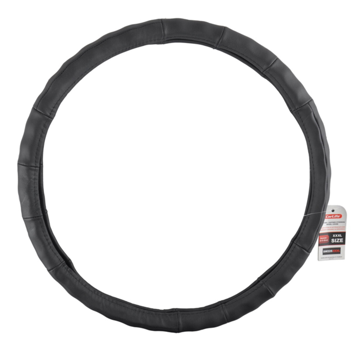 Чохол на кермо Carlife 47-49см шкіряний, чорний (SW225XXXL) дивитися фото №1