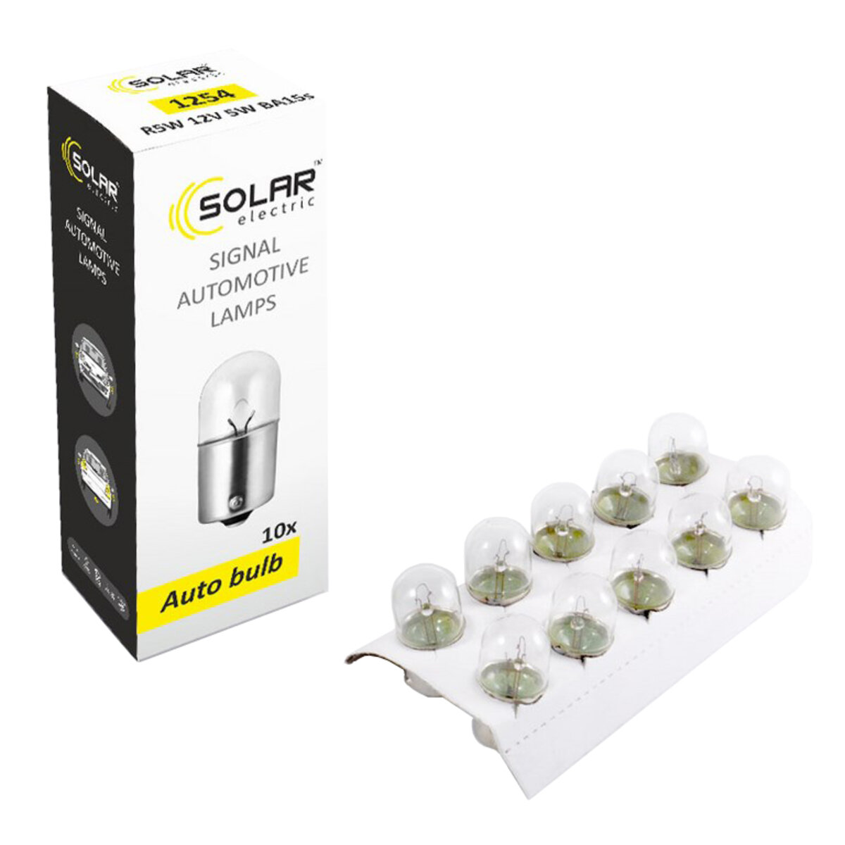 Лампа розжарювання Solar R5W 12V 5W BA15s, 10шт (1254) дивитися фото №1