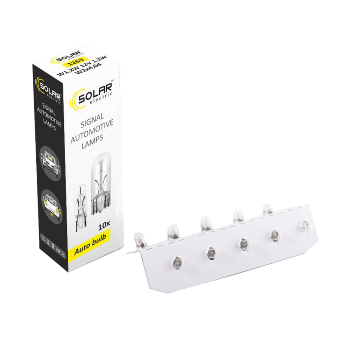 Лампа розжарювання Solar W1.2W 12V 1.2W W2x4.6d, 10шт (1263) дивитися фото №1