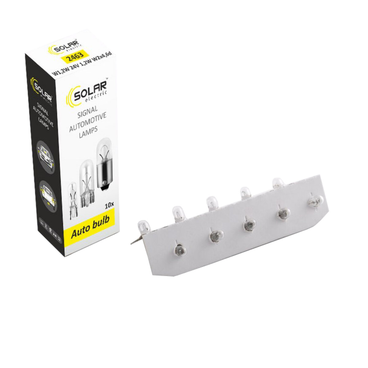Лампа розжарювання Solar W1,2W 24V 1,2W W2x4,6d, 10шт (2463) дивитися фото №1