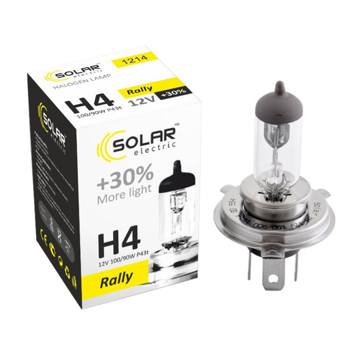 Галогенова лампа Solar H4 12V 100/90W P43t-38 Starlight +30% (1214) дивитися фото №1