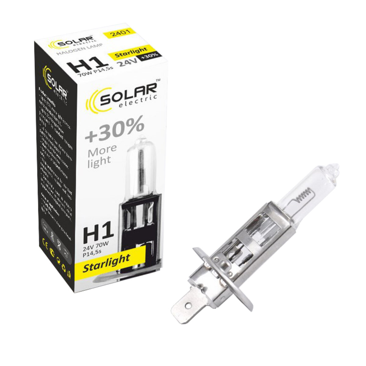 Галогенова лампа Solar H1 24V 70W P14.5s Starlight +30% (2401) дивитися фото №1
