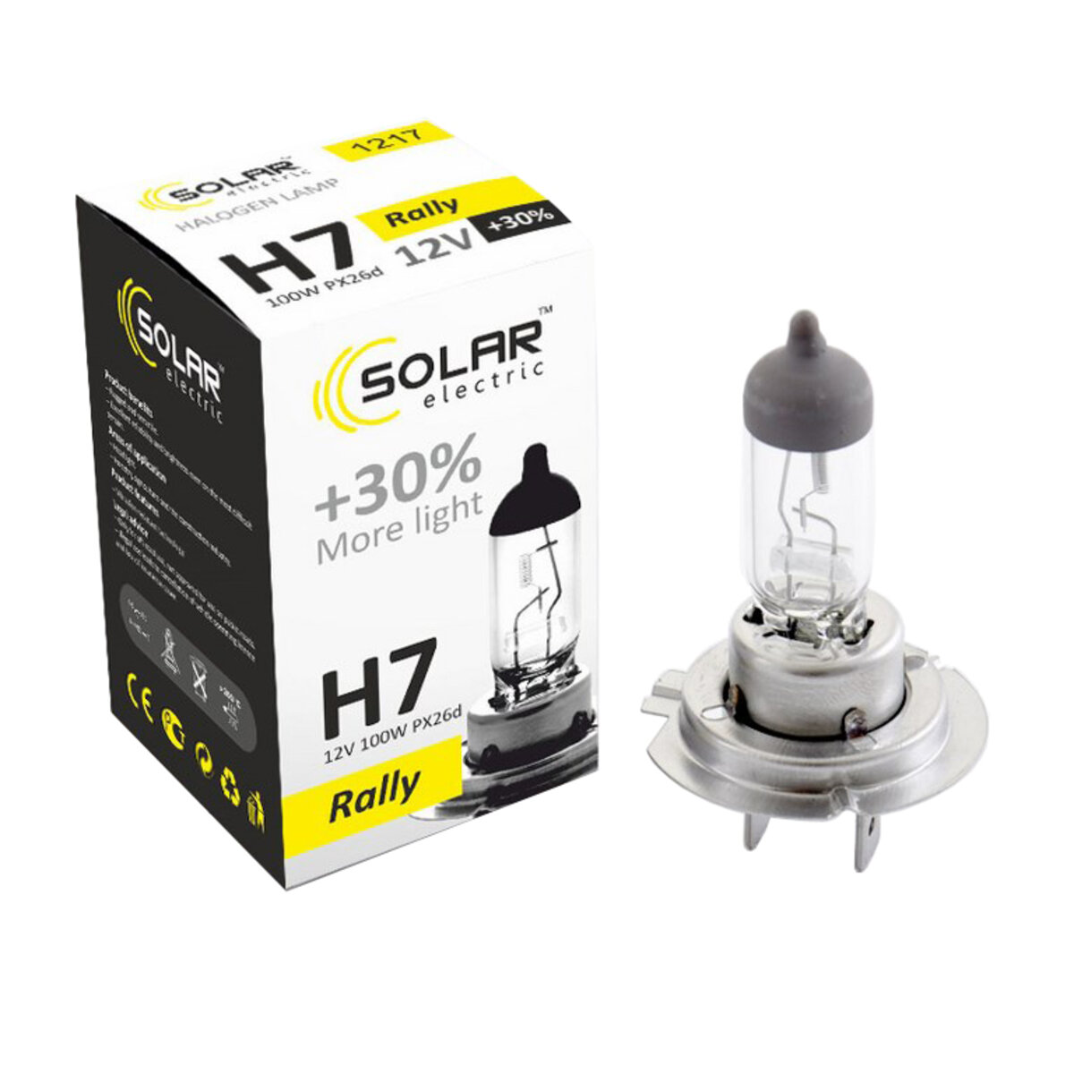Галогенова лампа Solar H7 12V 100W PX26d Starlight +30% (1217) дивитися фото №1