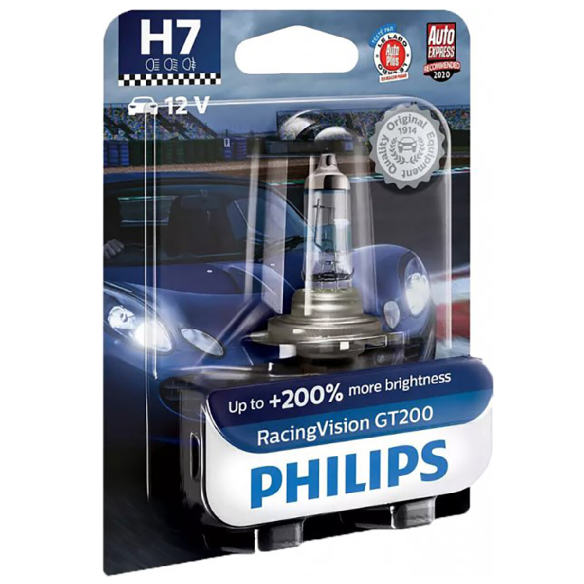 Галогенова лампа Philips H7 RacingVision GT200 12V 55W PX26d 12972RGTB1 (12972RGTB1) дивитися фото №1