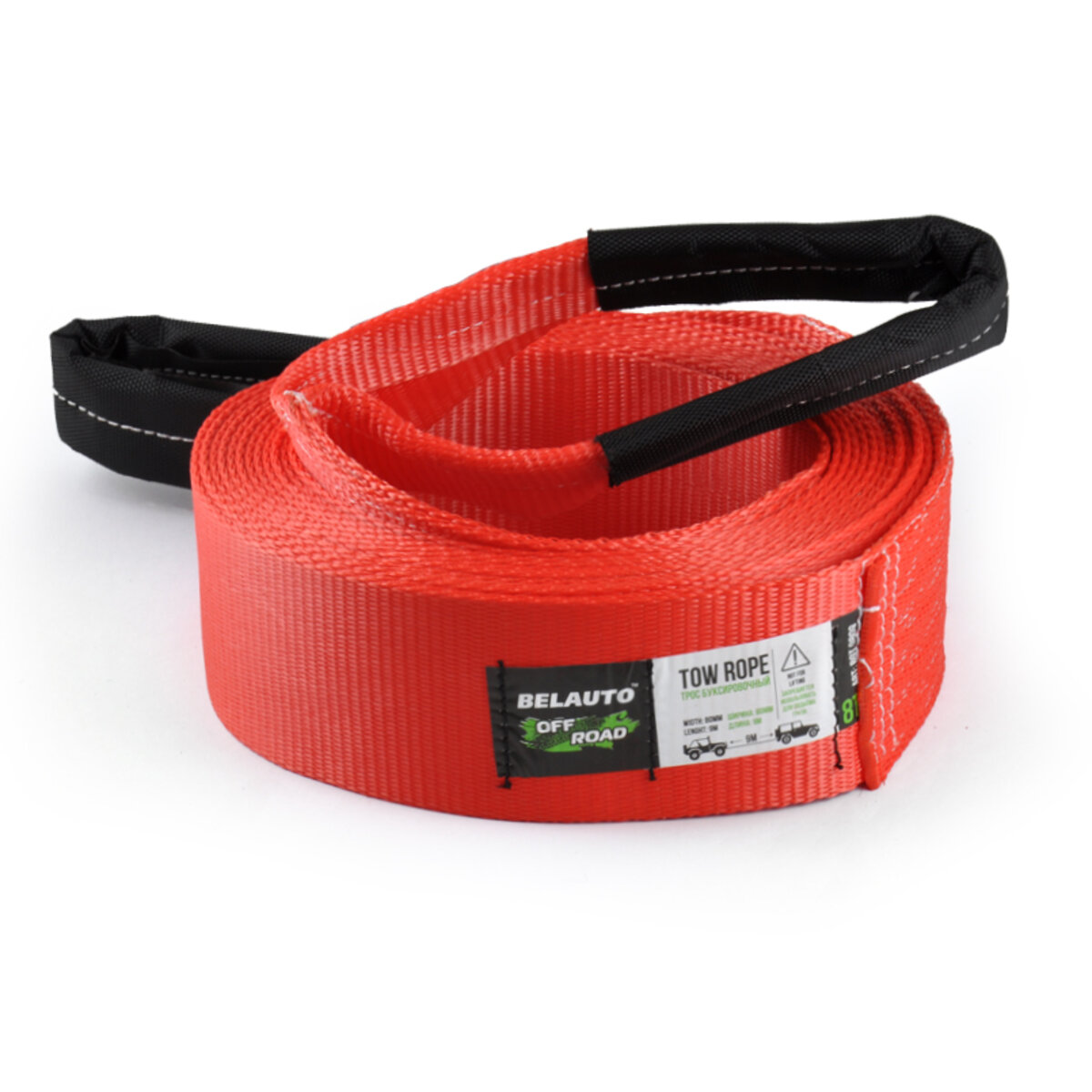 Трос BELAUTO 8т, 9м поліестер (BOT0809) дивитися фото №1