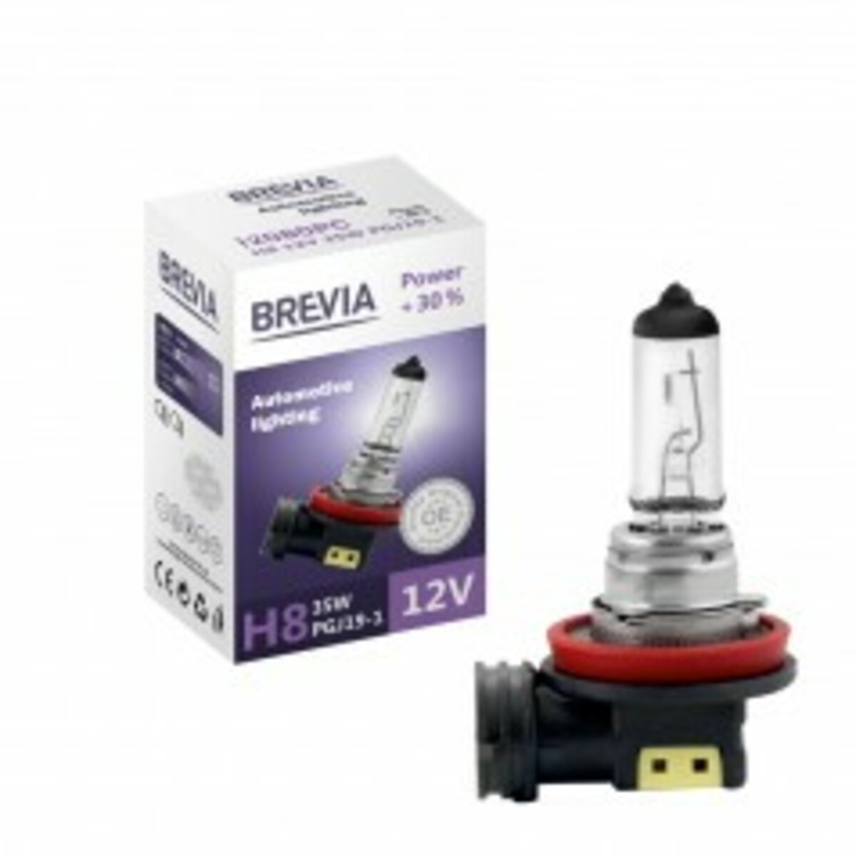 Галогенова лампа Brevia H9 12V 65W PGJ19-5 Power +30% CP (12090PC) дивитися фото №1
