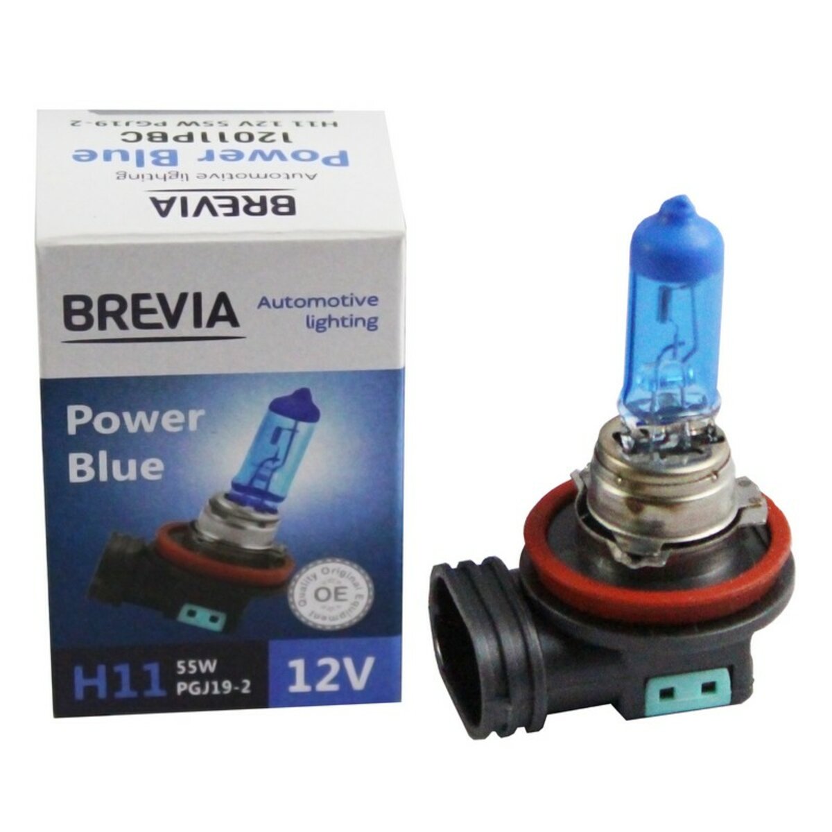Галогенова лампа Brevia H11 12V 55W PGJ19-2 Power Blue 4200K CP (12011PBC) дивитися фото №1