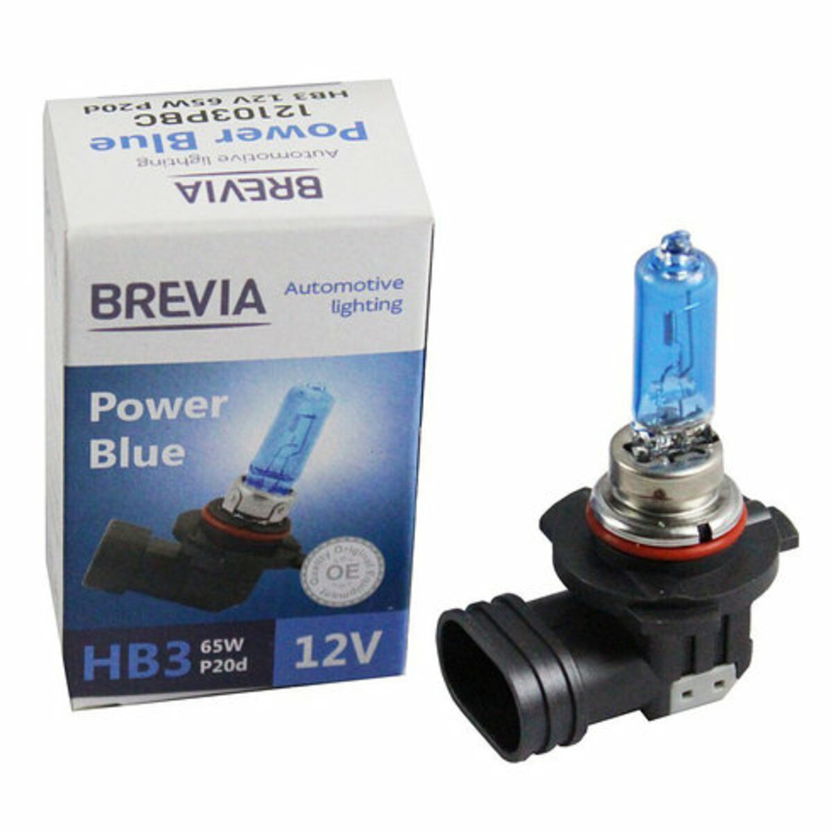 Галогенова лампа Brevia HB3 12V 65W P20d Power Blue 4200K (12103PBC) дивитися фото №1