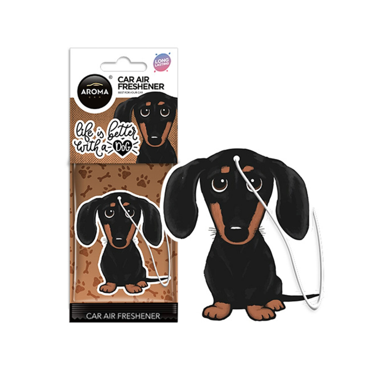 Автомобільний Ароматизатор Aroma Car Cellulose ANIMALS - Sausage Dog Ice сухий (83394) | Аромат: Інший дивитися фото №1