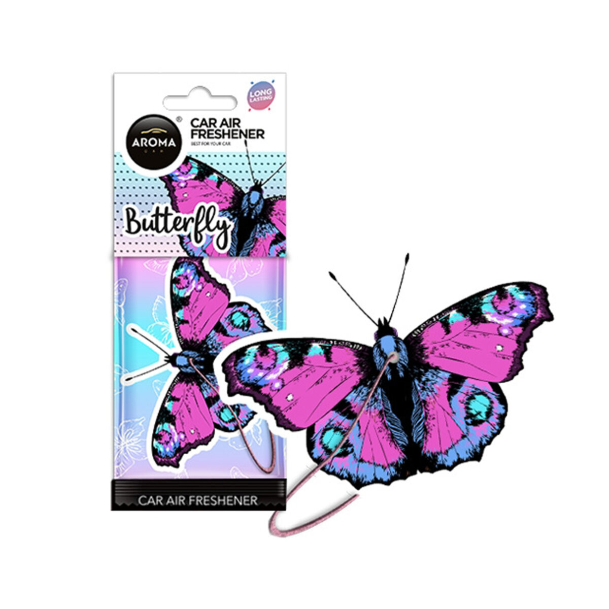 Автомобільний Ароматизатор Aroma Car Cellulose ANIMALS - Butterfly Cherry сухий (83393) | Аромат: Ягідний дивитися фото №1