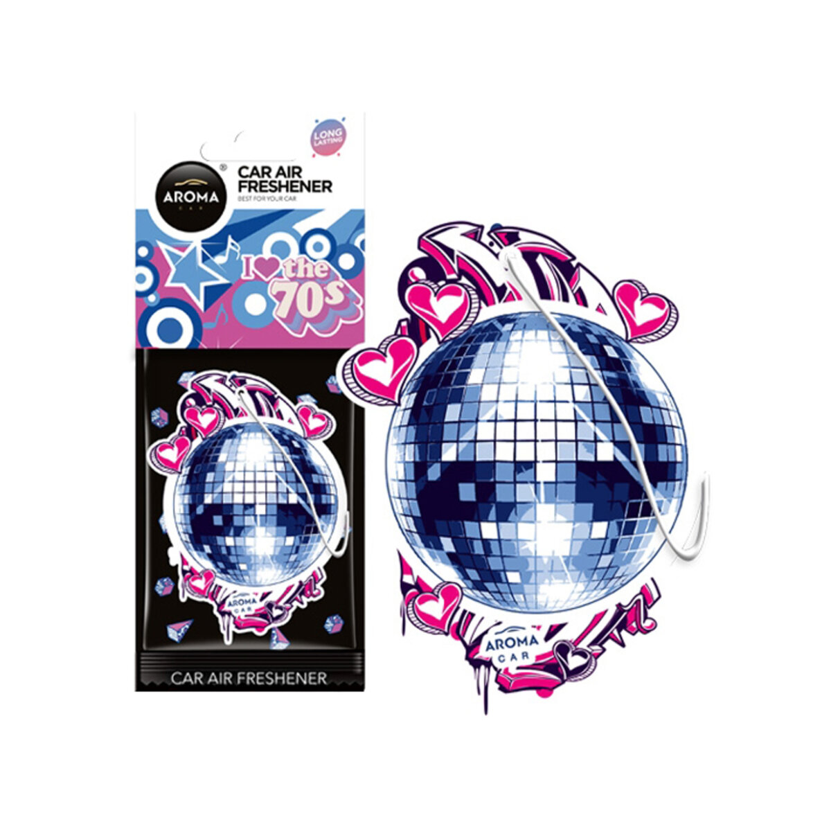 Автомобільний Ароматизатор Aroma Car Cellulose BACK TO 90 & 70 - Disco Ball сухий (83271) | Аромат: Інший дивитися фото №1