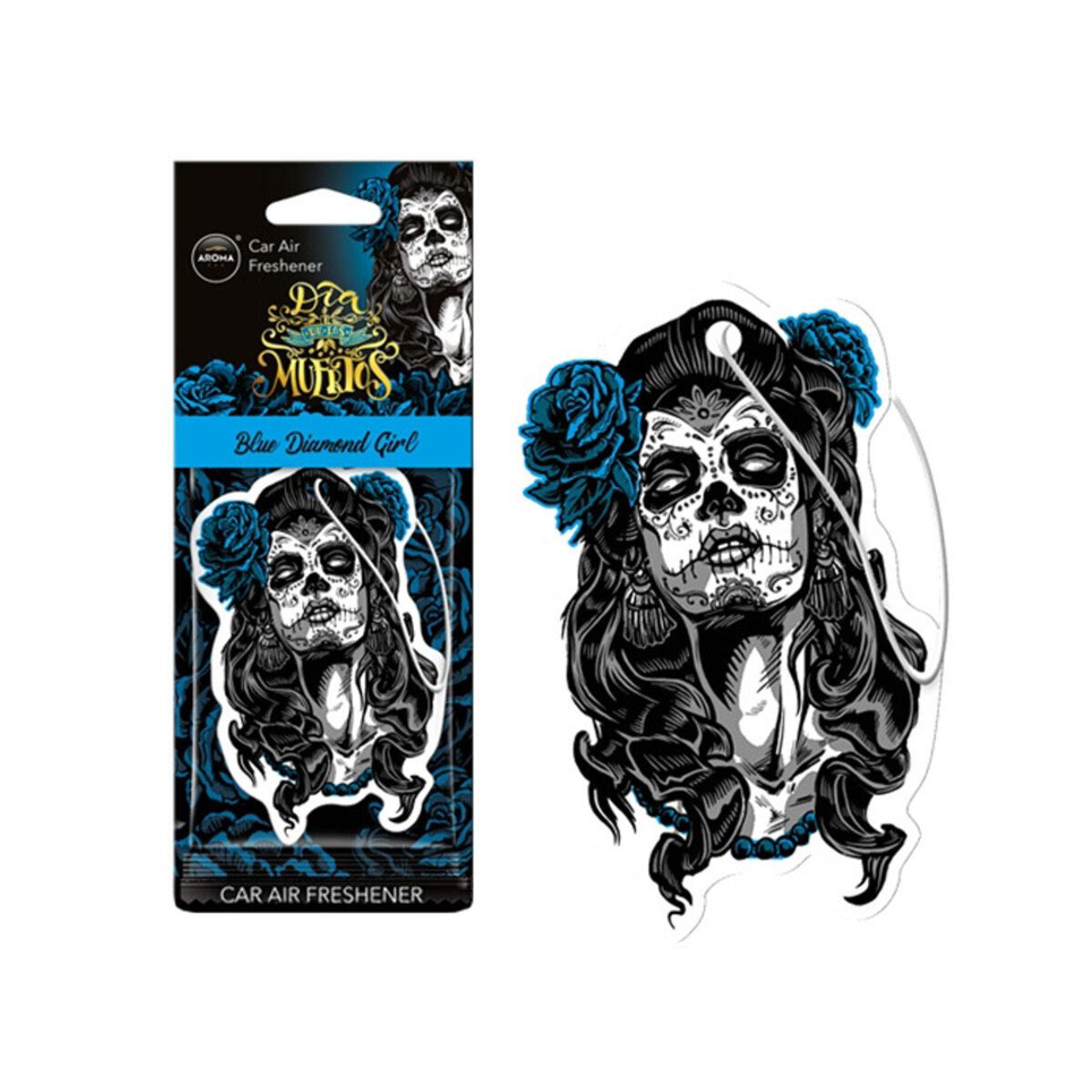 Автомобільний Ароматизатор Aroma Car Cellulose Dia De Los Muertos - Blue Diamond Girl сухий (83116Blue) | Аромат: Інший дивитися фото №1