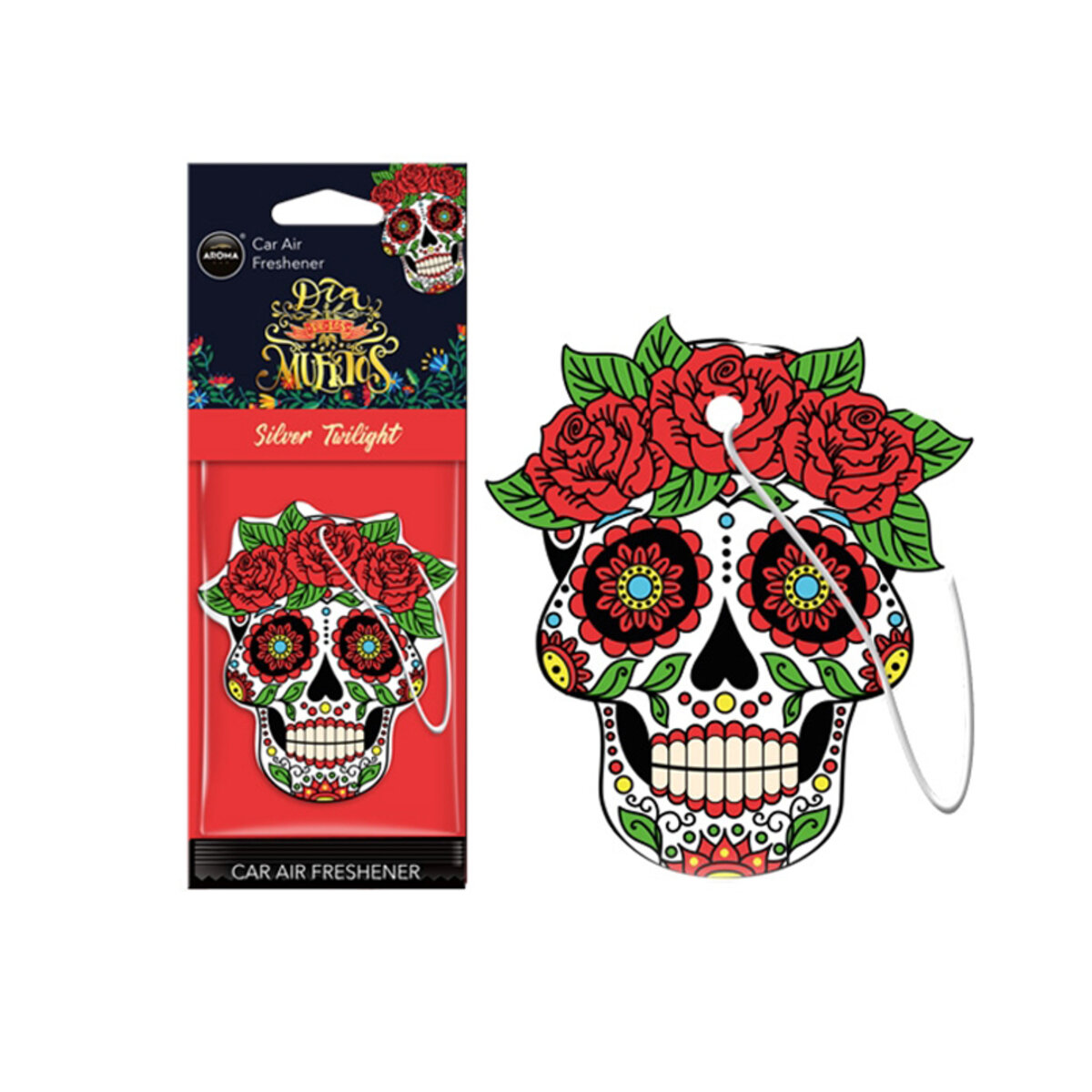 Автомобільний Ароматизатор Aroma Car Cellulose Dia De Los Muertos - Silver Tatoo сухий (83118) | Аромат: Інший дивитися фото №1