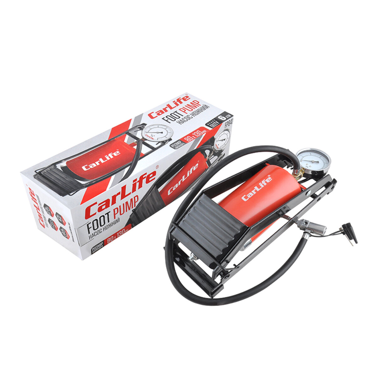 Помпа ножна CARLIFE одноциліндрова, 80ммx130мм (FP841) дивитися фото №1