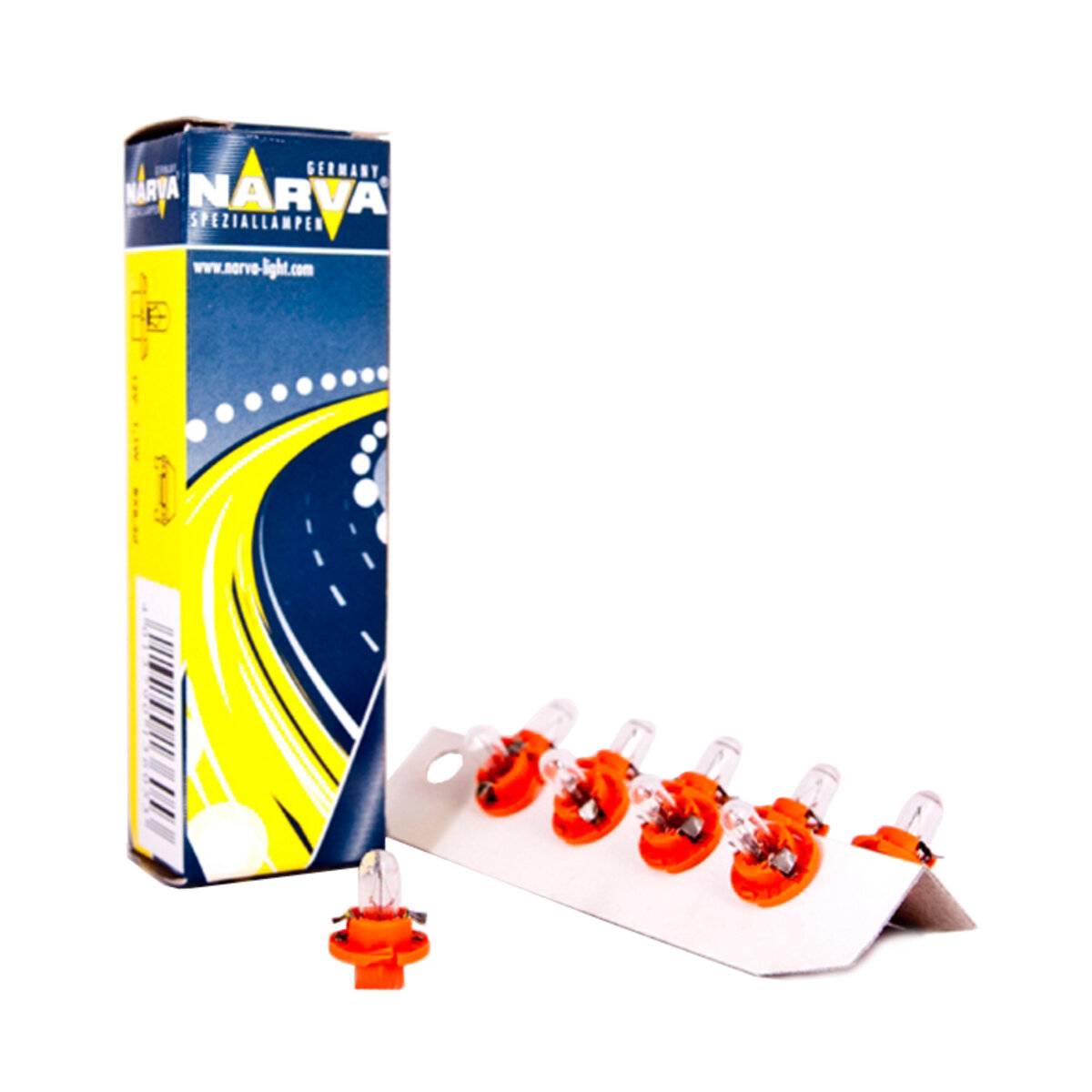 Лампа розжарювання Narva 12V 1,1W BX8,4D Orange, 10шт (17046) дивитися фото №1