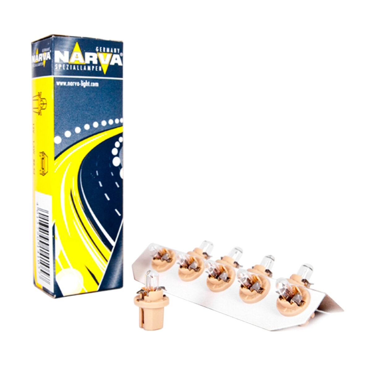 Лампа розжарювання Narva 12V 1,5W B8,5D Beige, 10шт (17049) дивитися фото №1