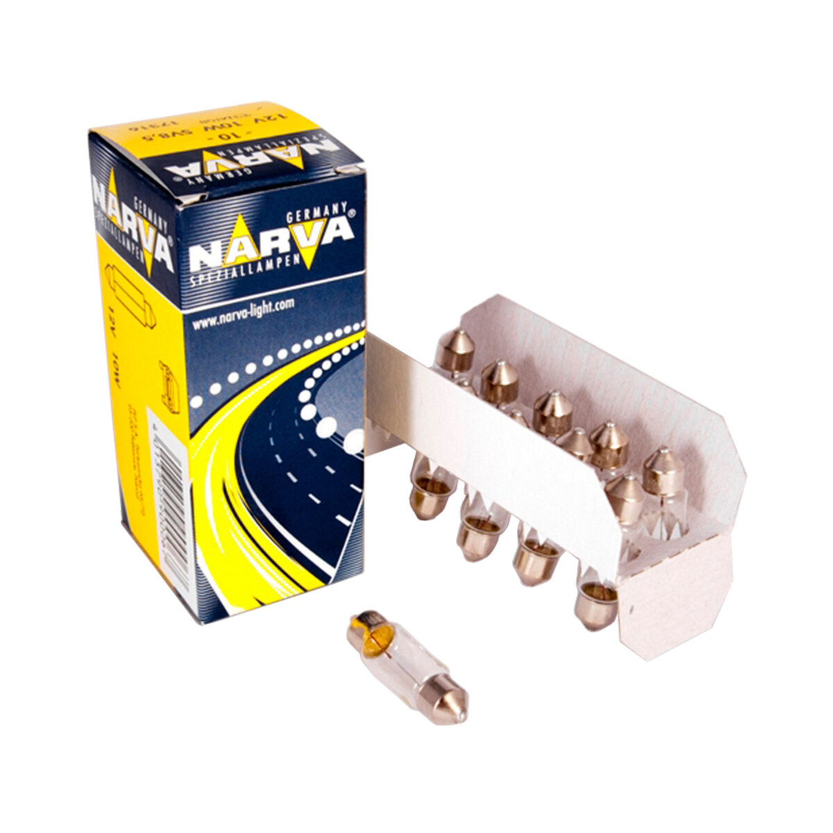 Лампа розжарювання Narva 12V 10W SV8,5 11X35, 10шт (17316) дивитися фото №1