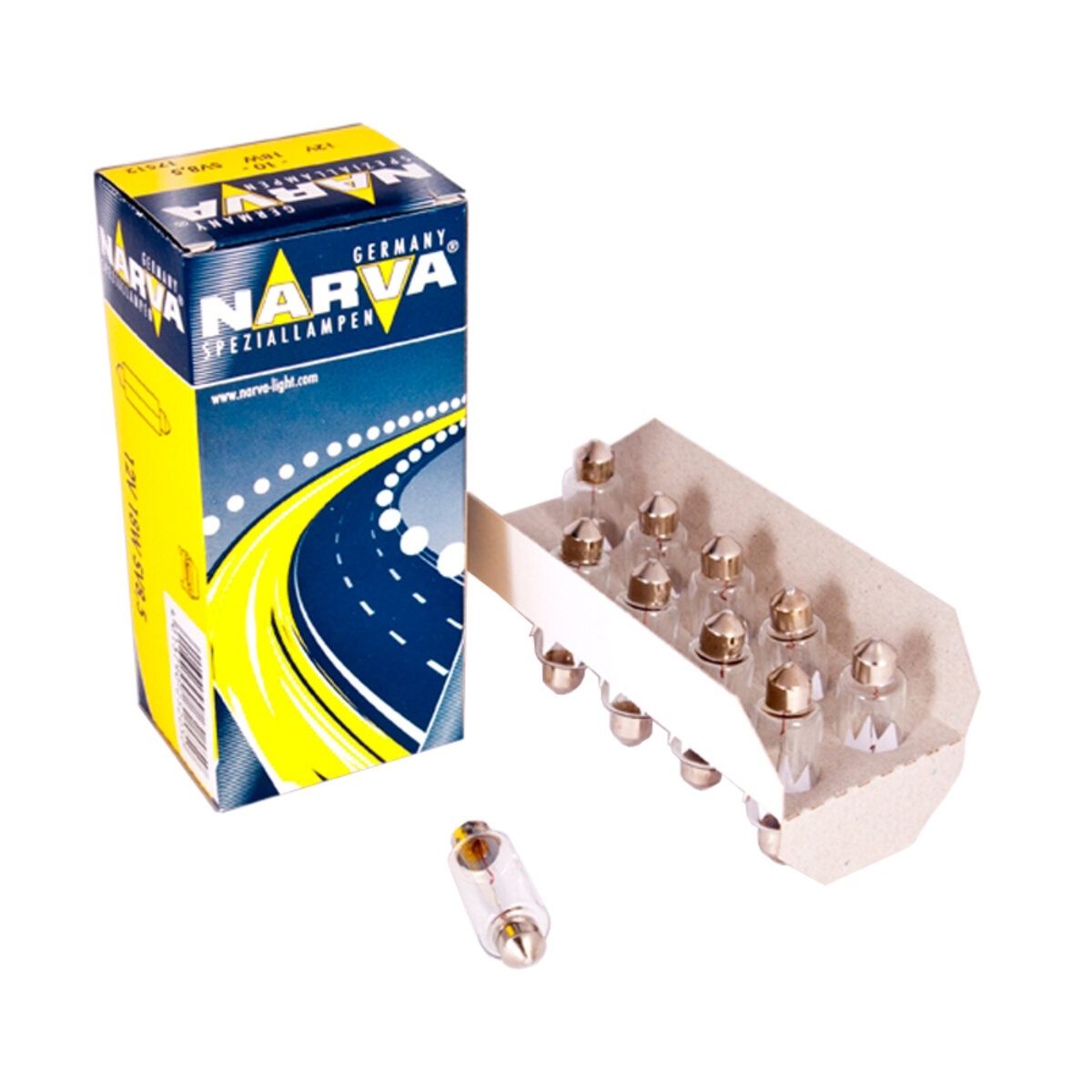 Лампа розжарювання Narva 12V 18W SV8,5, 10шт (17512) дивитися фото №1