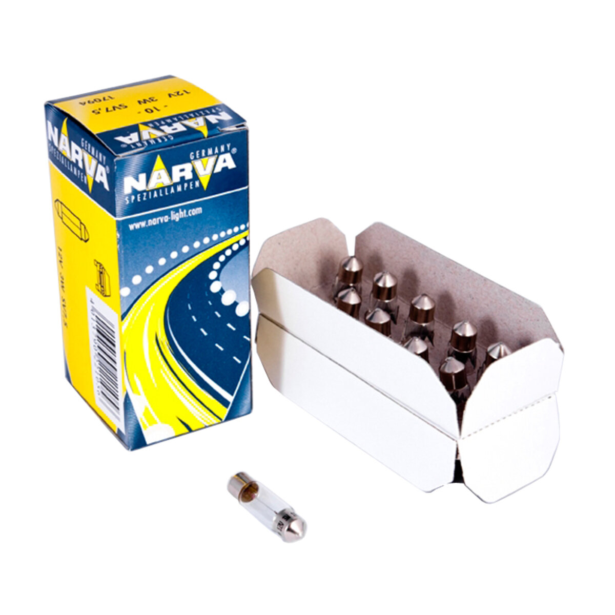 Лампа розжарювання Narva 12V 3W SV7, 10шт (17094) дивитися фото №1