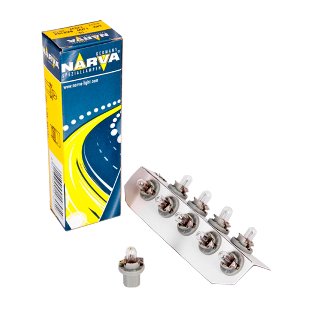 Лампа розжарювання Narva 24V 1.2W B8.5d (BAX10D) Grey, 10шт (17039) дивитися фото №1