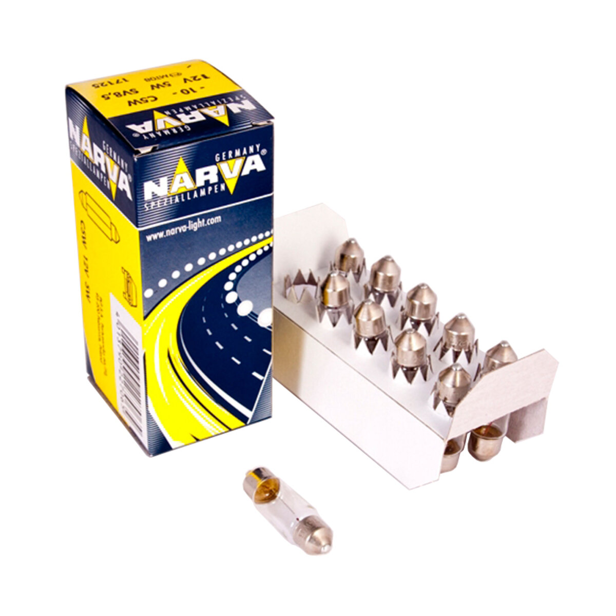 Лампа розжарювання Narva C5W 12V 5W SV8,5, 10шт (17125) дивитися фото №1