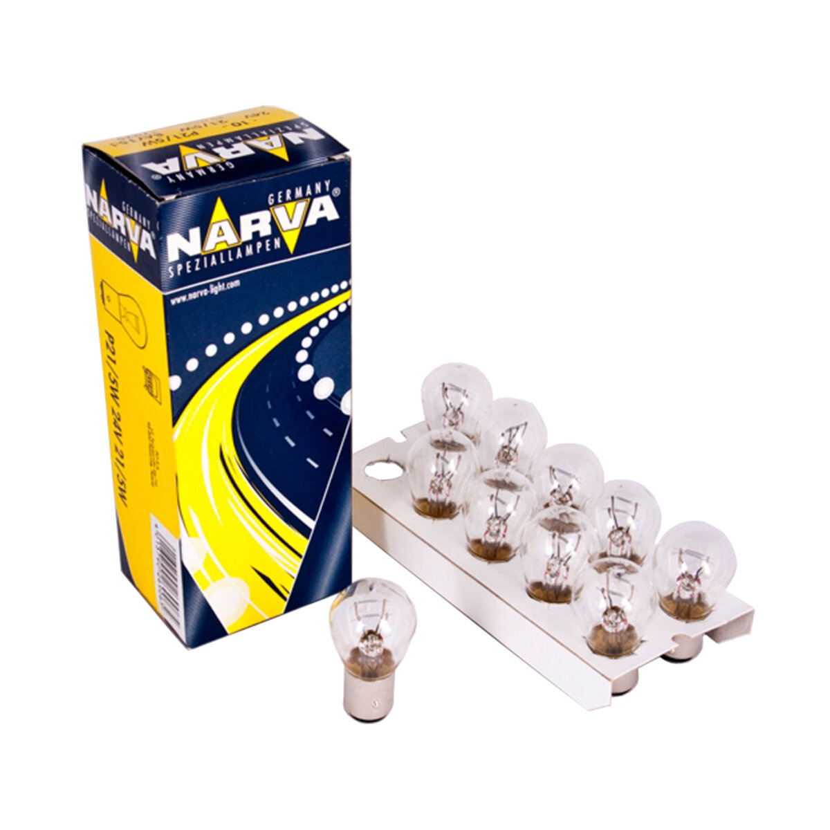 Лампа розжарювання Narva P21/5W 24V 21/5W BAY15d, 10шт (17925) дивитися фото №1