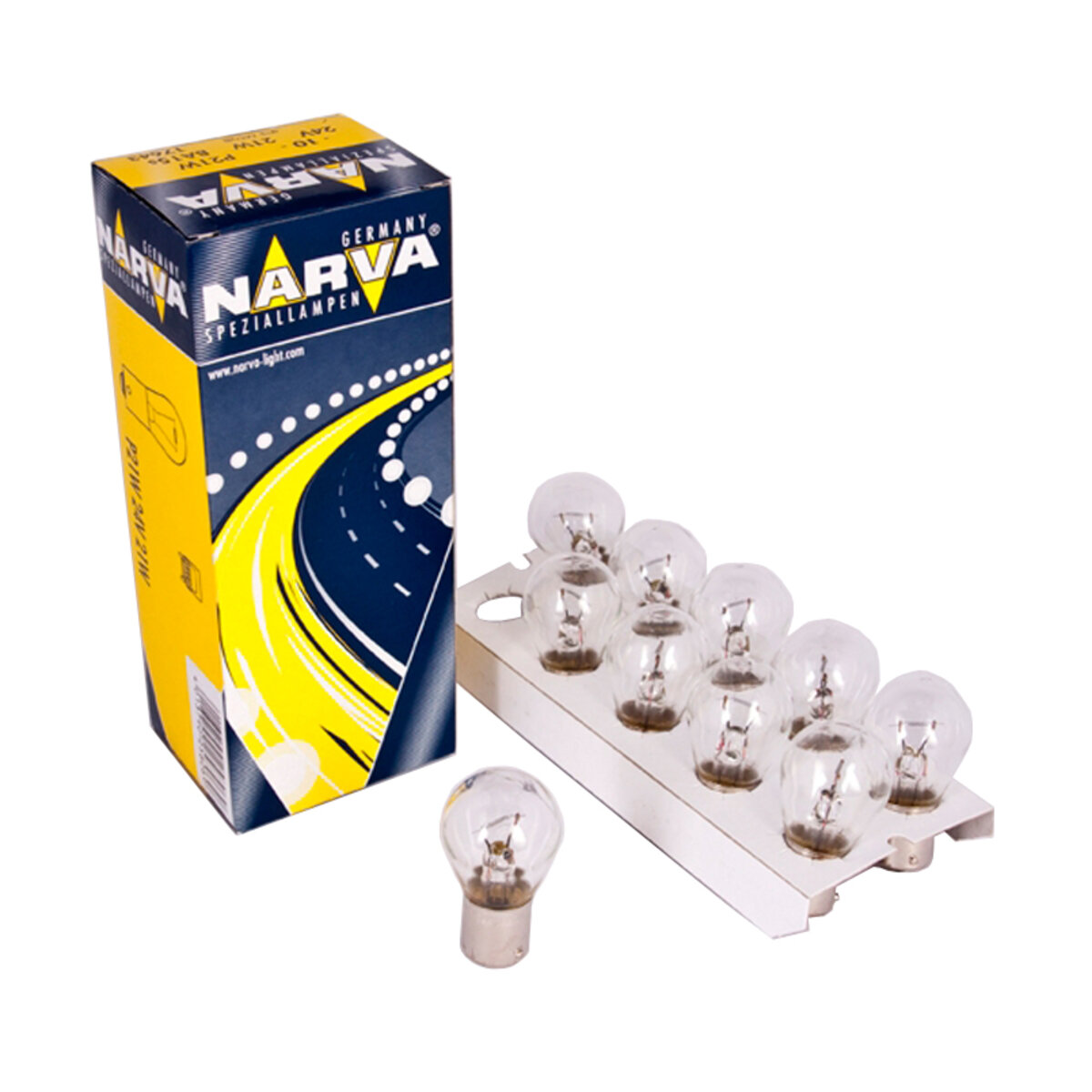 Лампа розжарювання Narva P21W 24V 21W BA15s, 10шт (17643) дивитися фото №1