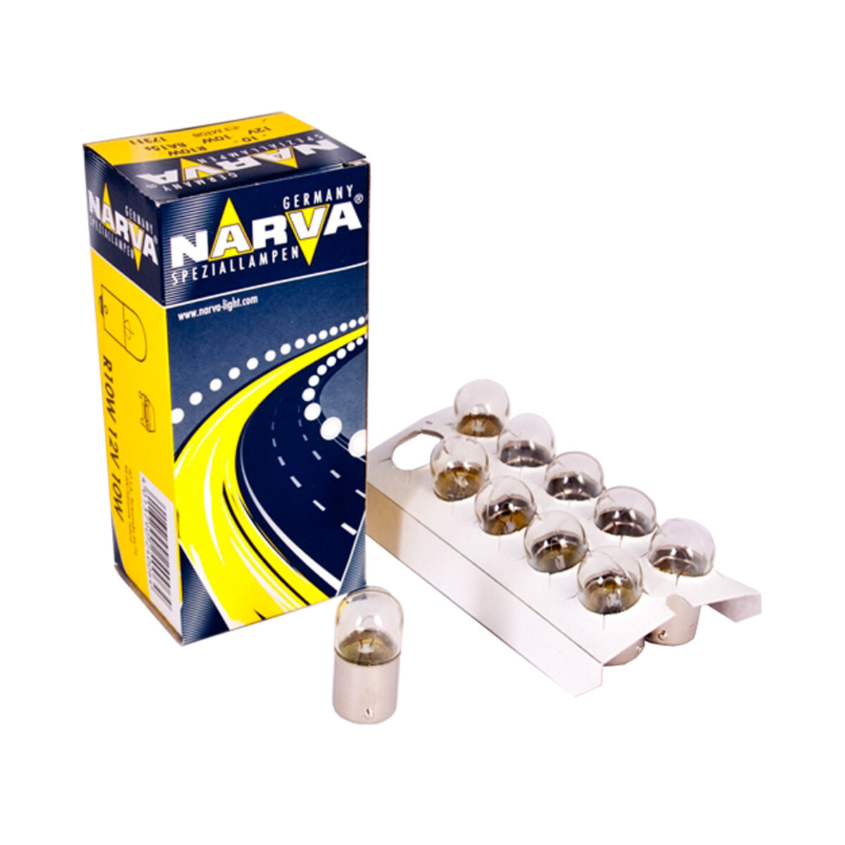 Лампа розжарювання Narva R10W 12V 10W BA15s, 10шт (17311) дивитися фото №1
