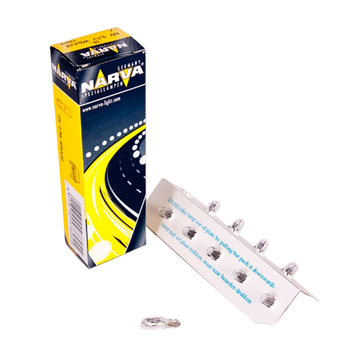 Лампа розжарювання Narva W2,3W 12V 2,3W W2X4,6d, 10шт (17073) дивитися фото №1