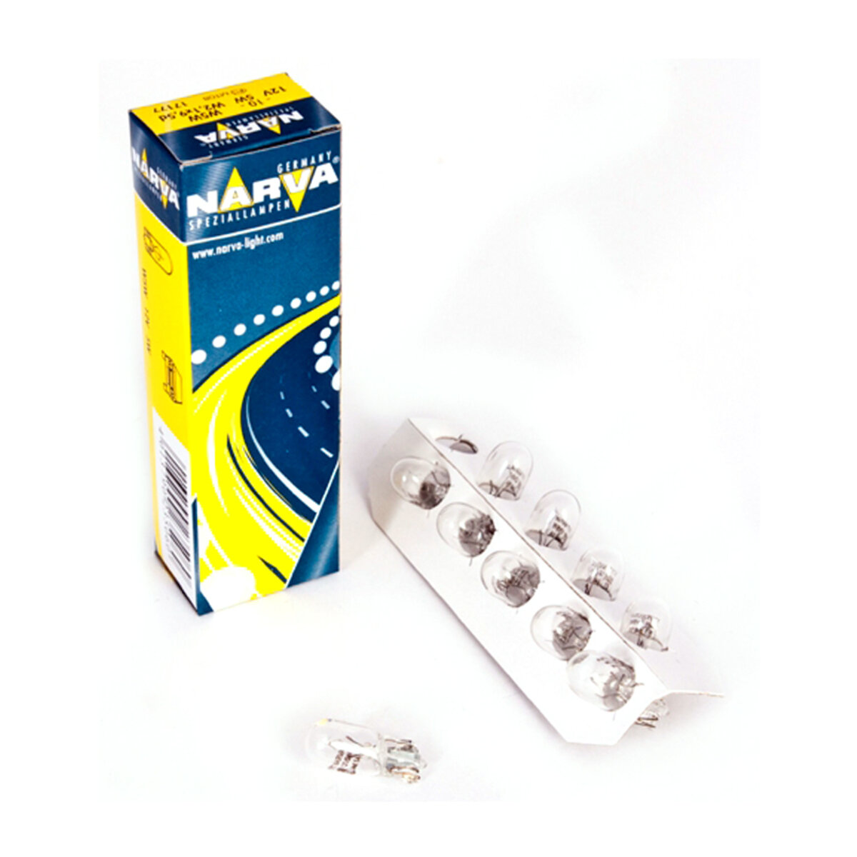 Лампа розжарювання Narva W5W 12V 5W W2,1X9,5d, 10шт (17177) дивитися фото №1