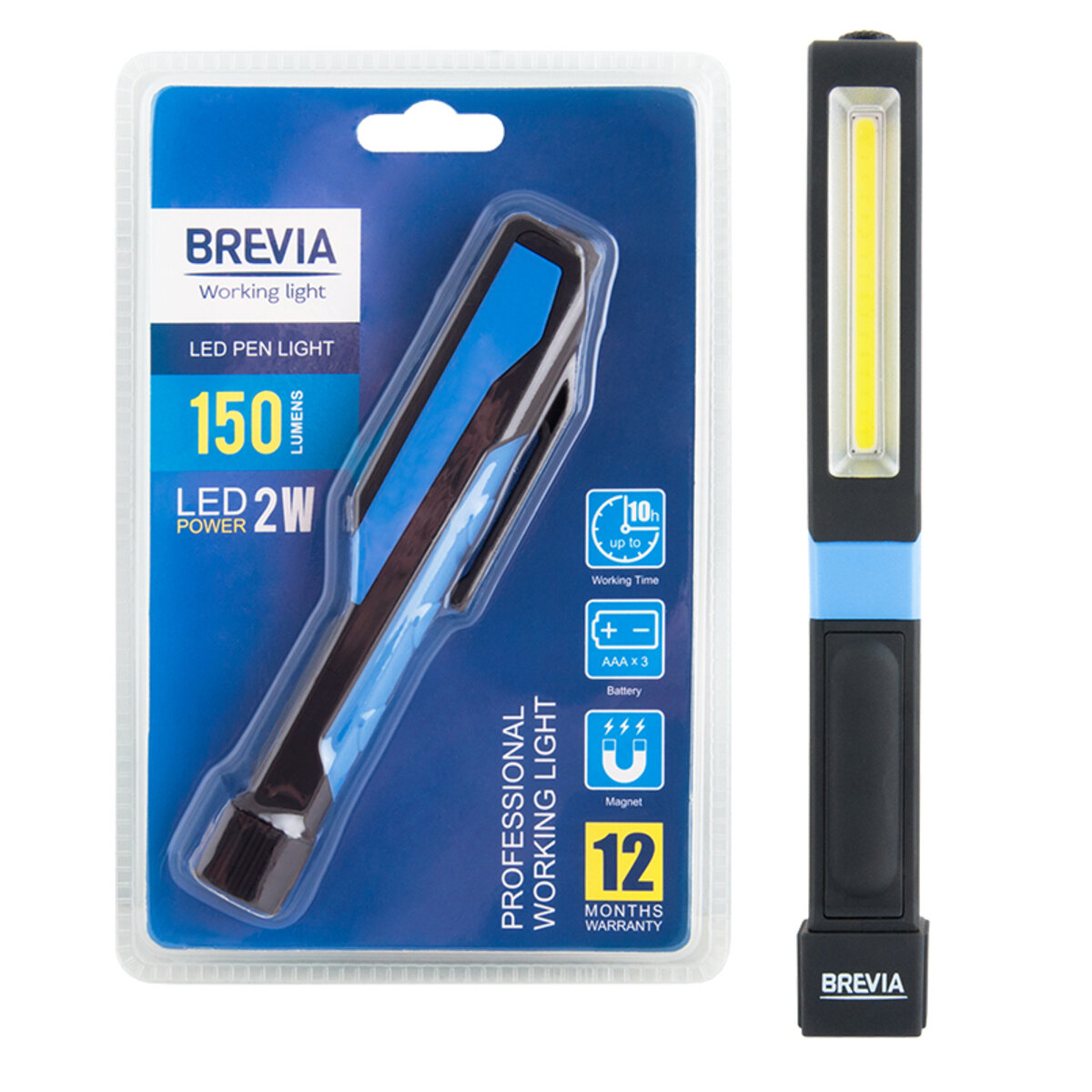 Ліхтар інспекційний Brevia LED Pen Light 2W LED, 150lm, IP20, IK05, 3xAAA 11390 (11390) дивитися фото №1