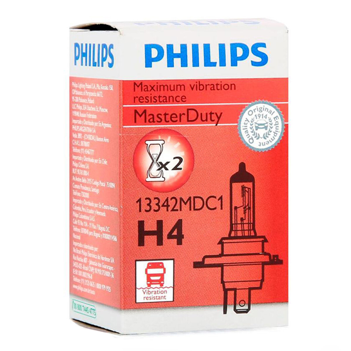 Галогенова лампа Philips H4 24V 75/70W P43t-38 MasterDuty (13342MDC1) дивитися фото №2