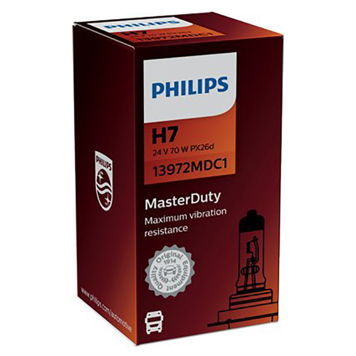Галогенова лампа Philips H7 24V 70W PX26d MasterDuty (Maximum vibration resistance) (13972MDC1) дивитися фото №2