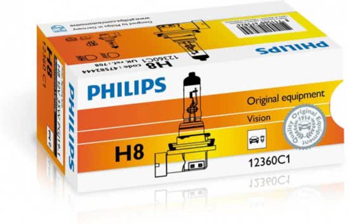 Галогенова лампа Philips H8 12V 35W PGJ19-1 (12360C1) дивитися фото №1