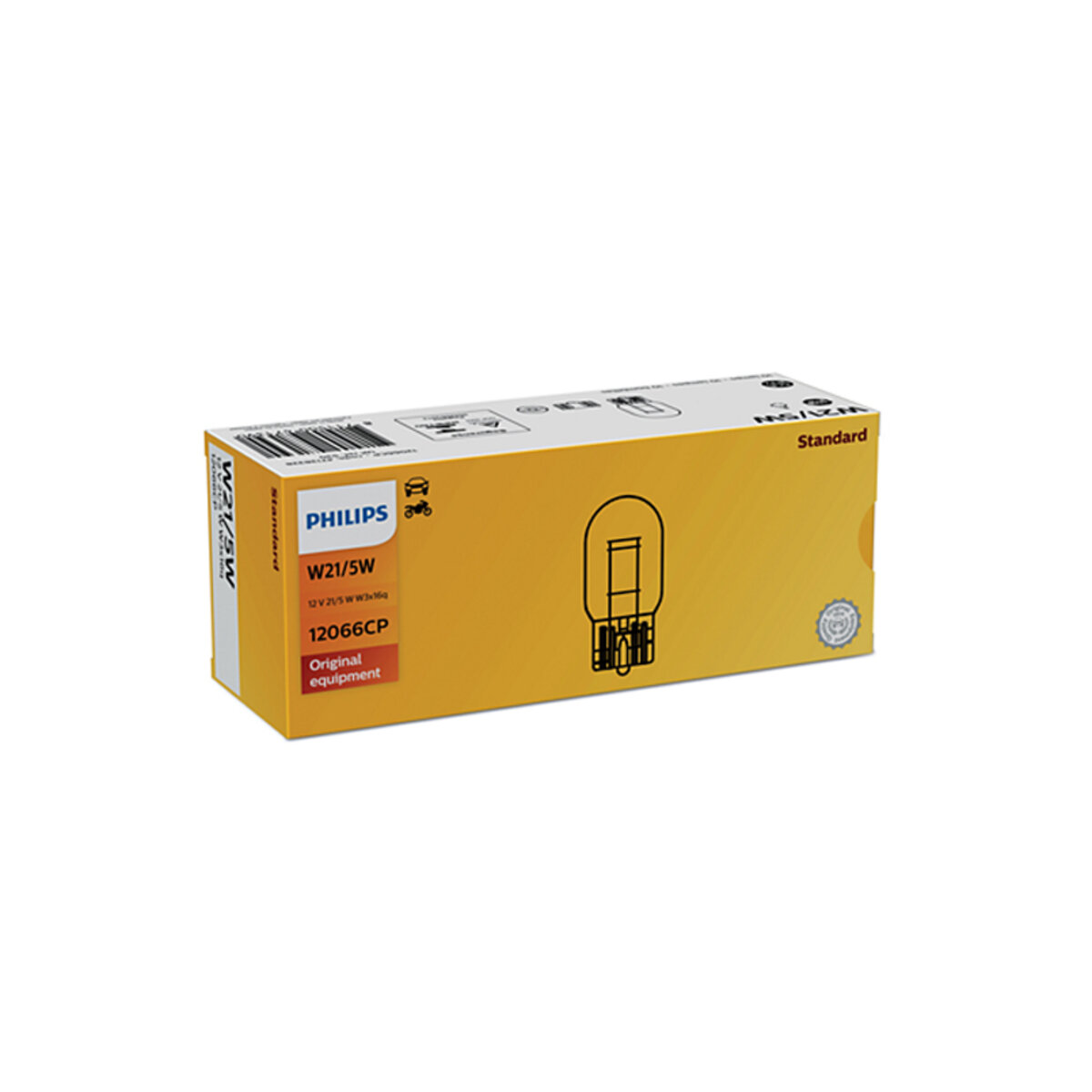 Лампа розжарювання Philips W21/5W 12V 21/5W W3X16q, 10шт (12066CP) дивитися фото №1