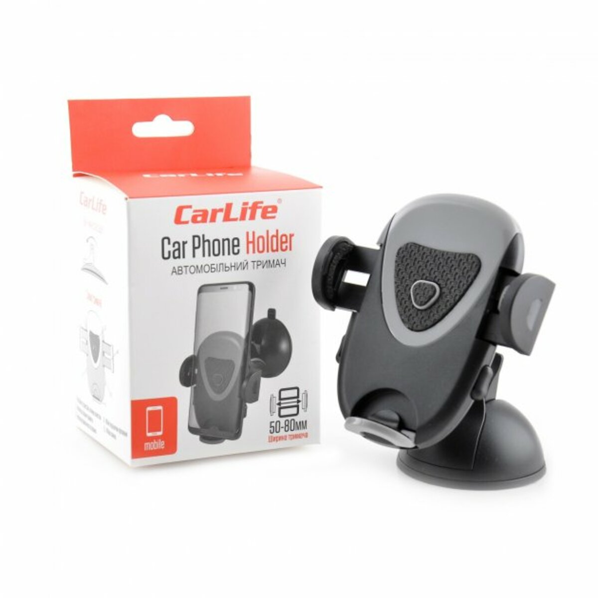 Тримач мобільного телефону Carlife ширина 50-80мм (PH605) дивитися фото №1