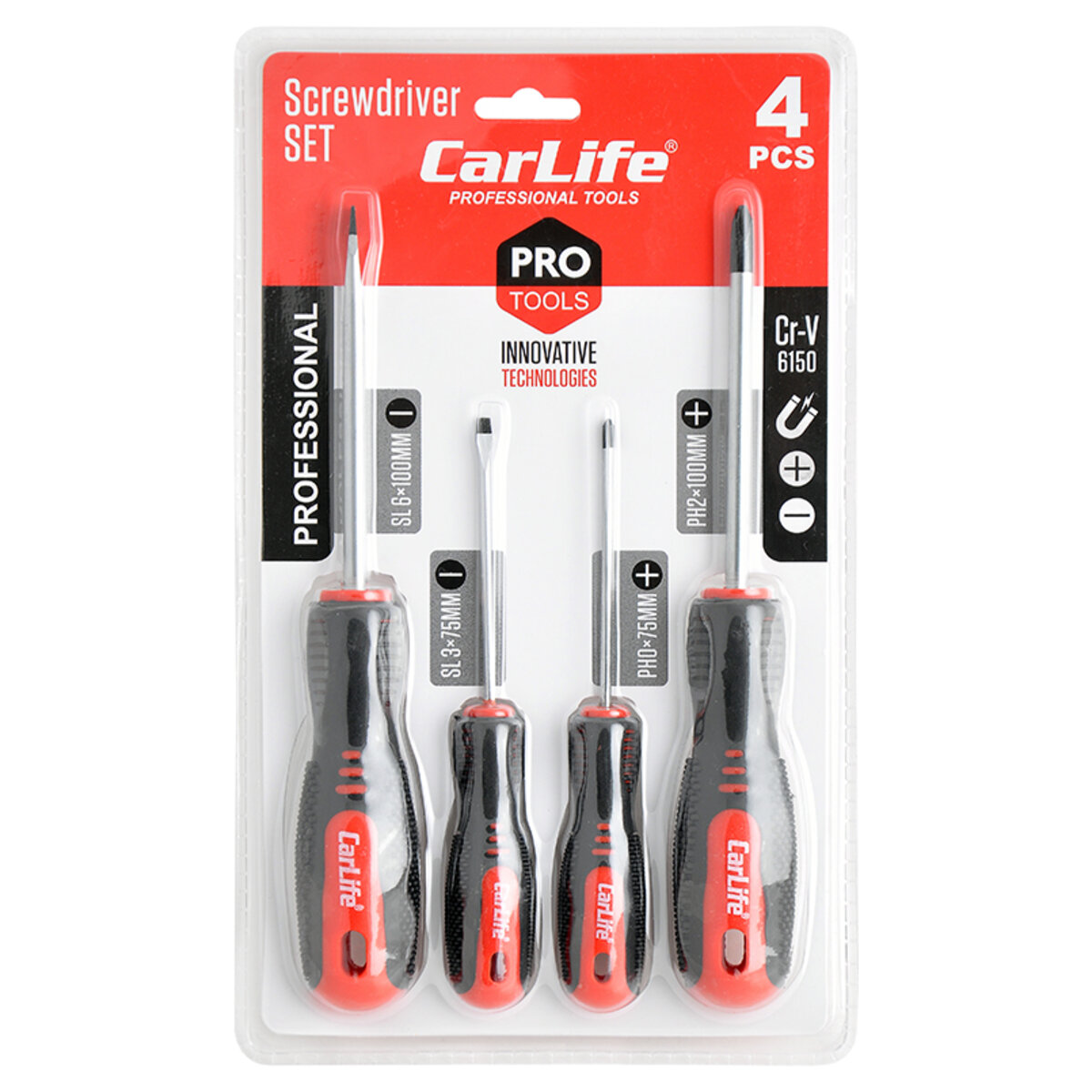 Набір викруток Carlife Cr-V 6150 4шт (WR6904) дивитися фото №1