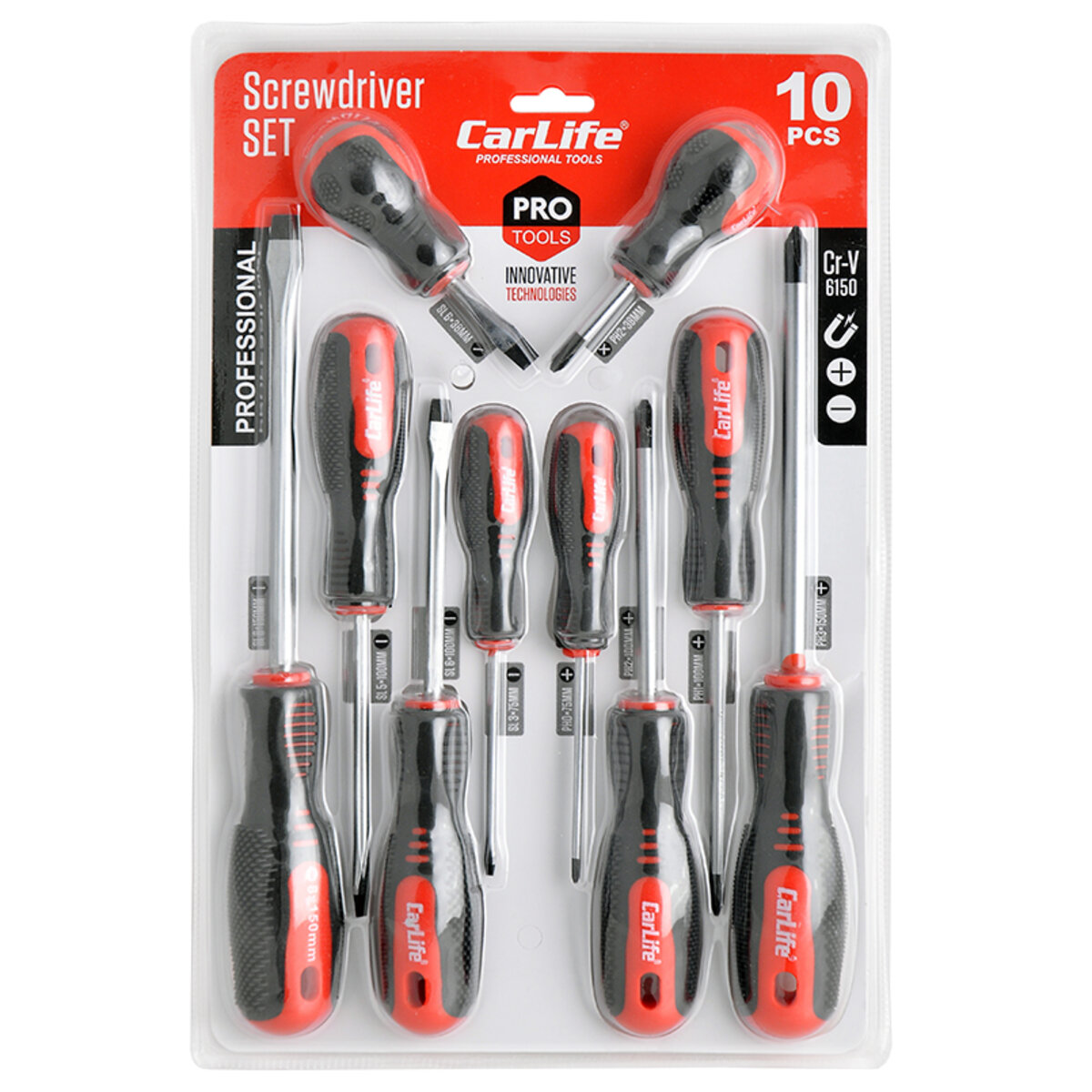 Набір викруток Carlife Cr-V 6150 10шт (WR6910) дивитися фото №1