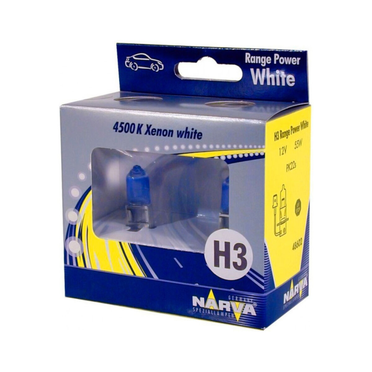 Галогенова лампа Narva H3 12V 55W PK22s Duo (48602S2) дивитися фото №1