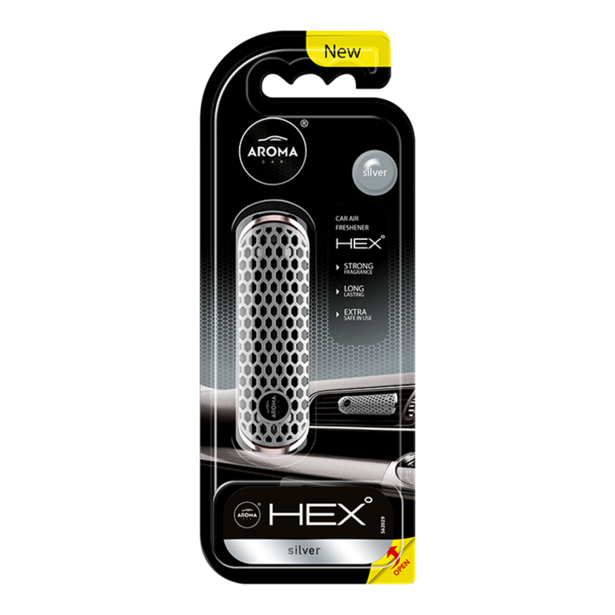 Ароматизатор на дефлектор Aroma Car HEX 13g - SILVER рідкий (83576) дивитися фото №1