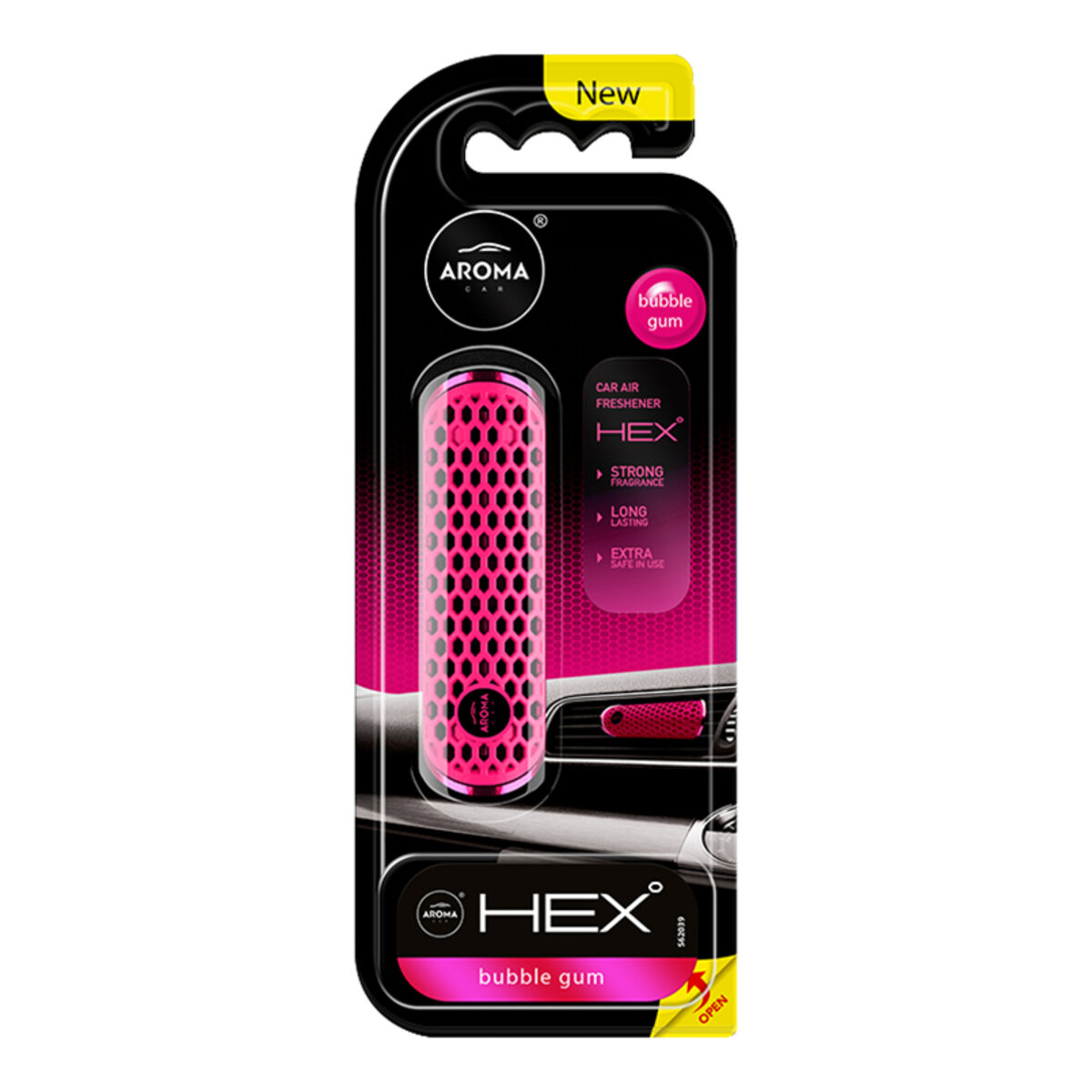 Ароматизатор на дефлектор Aroma Car HEX 13g - BUBBLE GUM рідкий (83582) дивитися фото №1