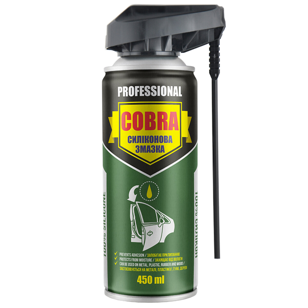 Змазка силіконова Nowax Silicone Spray Professional Cobra, 450мл (NX45700) дивитися фото №1