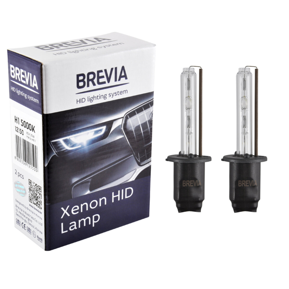 Ксенонова лампа Brevia H1 5000K, 85V, 35W P14.5s KET, 2шт (12150) дивитися фото №1