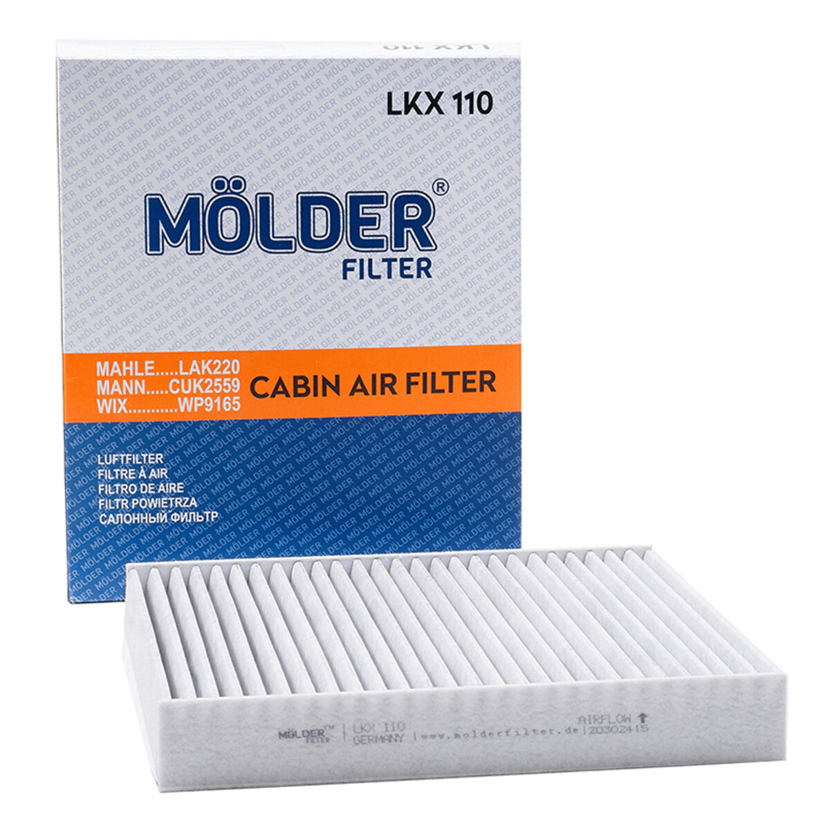 Фильтр воздушный LKX110 (WP9165, LAK220 , CUK2559, K1154A) (LKX110) смотреть фото №1