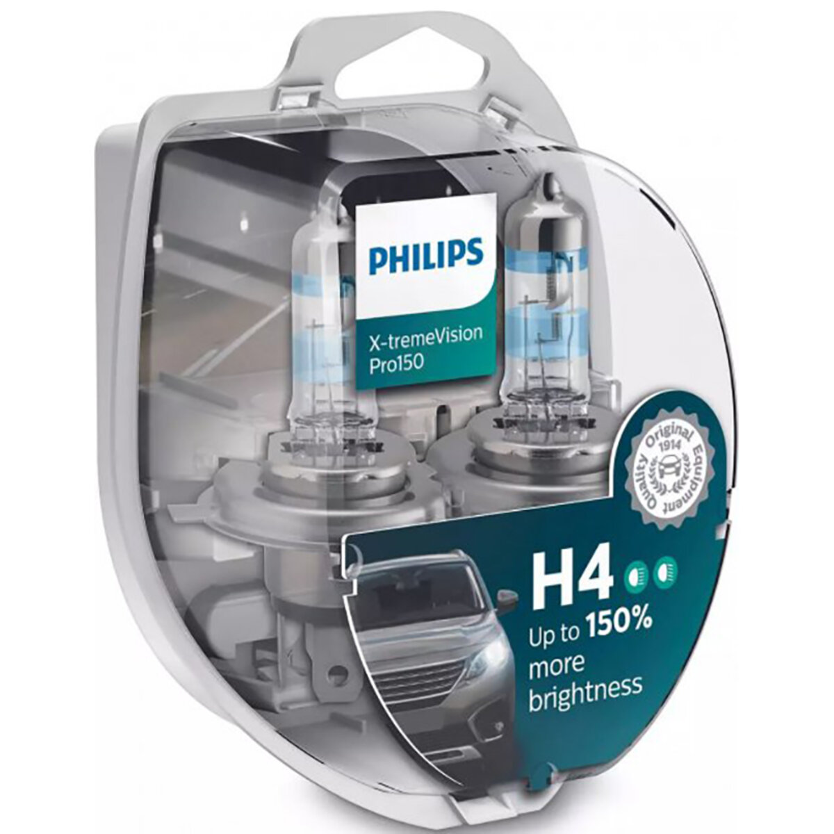 Галогенова лампа Philips H4 X-tremeVision Pro150 12V 60/55W P43t-38 (12342XVPS2) дивитися фото №1