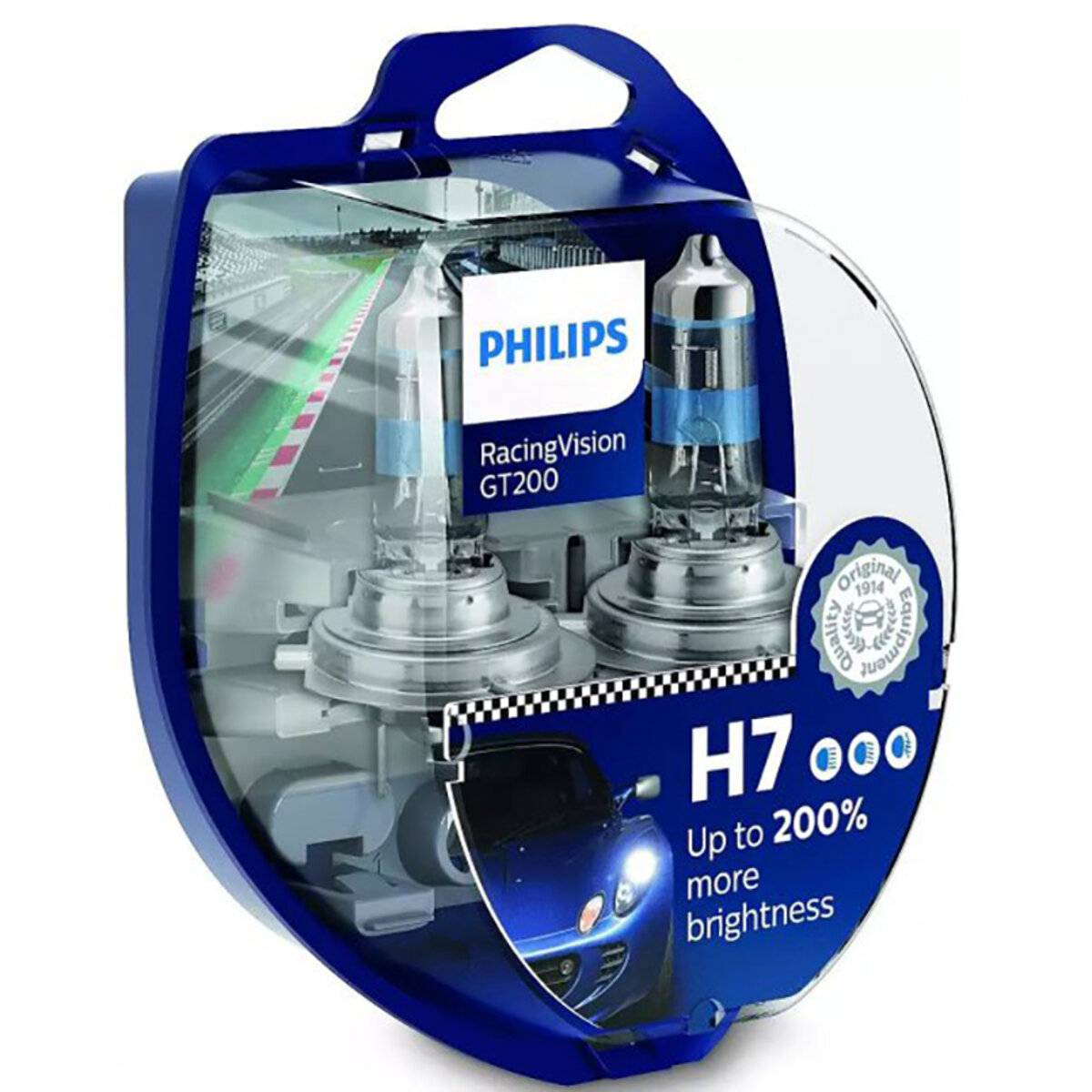 Галогенова лампа Philips H7 RacingVision GT200 12V 55W PX26d 12972RGTS2 (12972RGTS2) дивитися фото №1